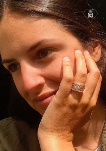 Bague de fiançailles sur-mesure diamants et or jaune - bague bandeau||