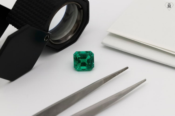 Emeraude pierre précieuse|comment reconnaître belle pierre - astuces|savoir si c'est une belle pierre - astuce|Pierre sur bague de fiançailes - emeraude et or jaune|savoir reconnaître une belle pierre - Atelier MÄHLER